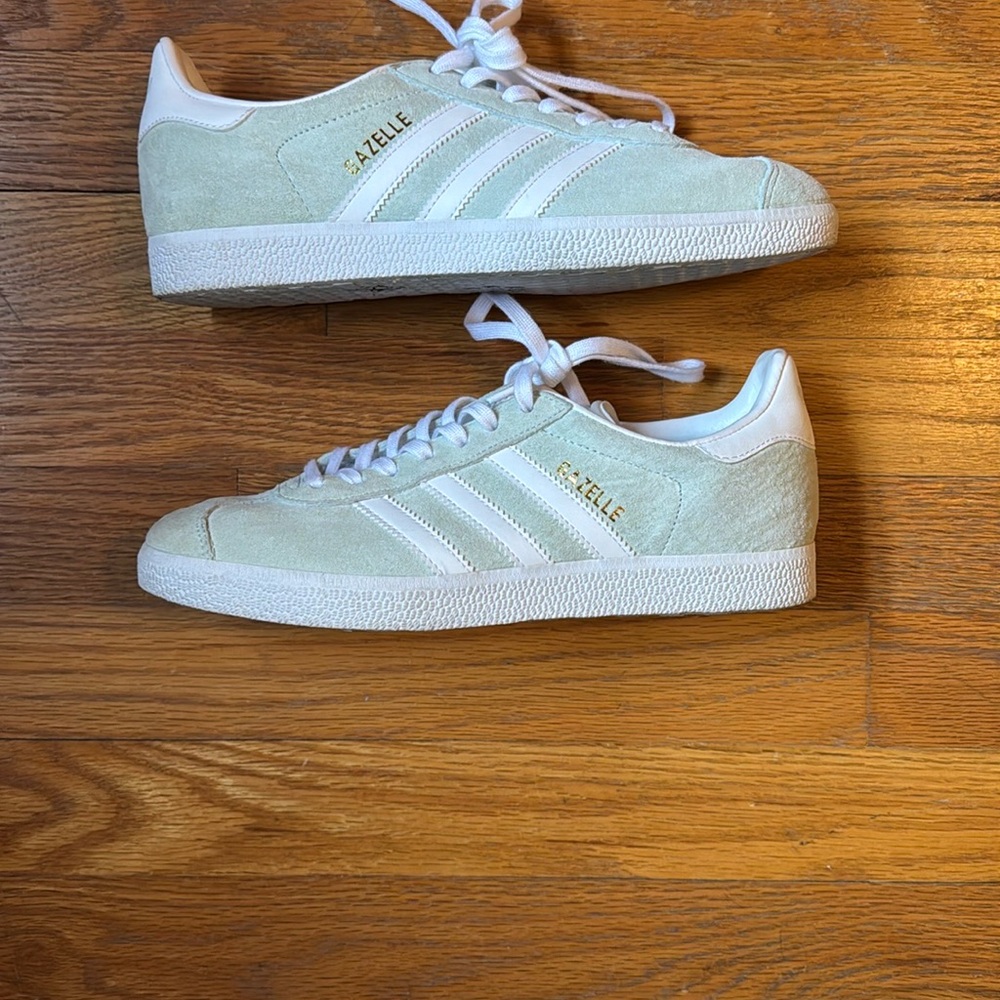 Adidas Gazelle Women's Shoes - Suade pale mint Green and White